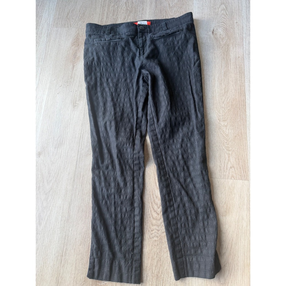 Cartonnier Anthropologie Black Textured Slim Leg Ankle Pants Size 8